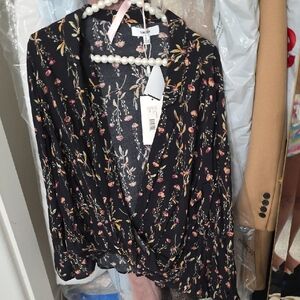 Zara Floral Wrap Blouse